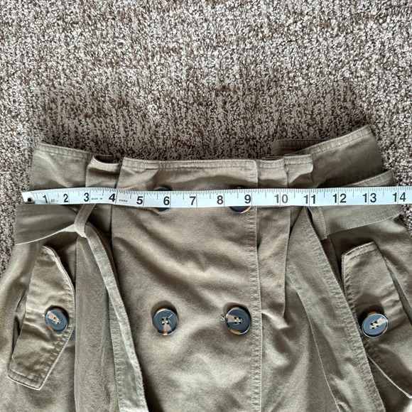 Lush VGUC Khaki Paper Bag Front Tie Mini Skirt size S - Picture 6 of 7